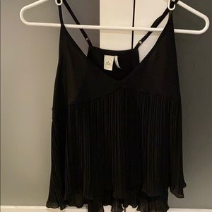 Black Tank Top with ruffled detailing
